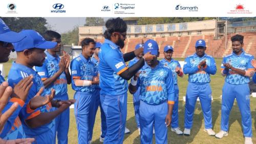 Gudadappa steps onto the field for his debut in the Samarth Championship for Blind Cricket-2
