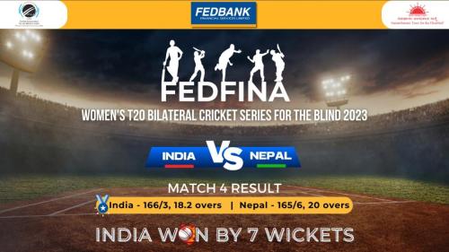 India Women won by 7 wickets in Fedfina Womens T20 Bilateral Cricket Series For The Blind 2023-1
