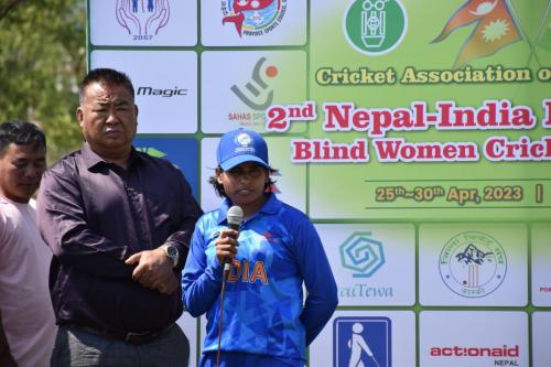 Nepal won by 8 wickets in India-Nepal Women Bilateral T20 Cricket Series for the Blind-2
