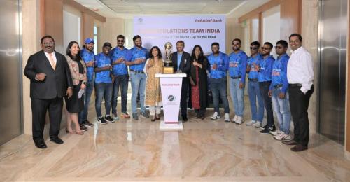 The Indian Blind Cricket Team has received felicitation from IndusInd Bank for their remarkable triumph in the third T20 Cricket World Cup for the Blind-2